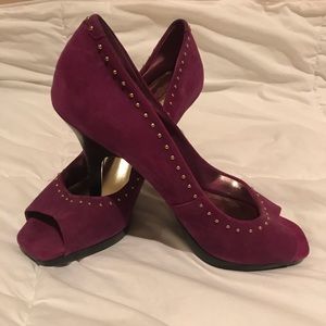 Jessica Simpson Fuchsia Peep-Toe Pumps
